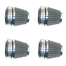 4x Universal Sports Airfilter Chrome - 2 3/8-2 7/16in for Motorcycle Quad Moped