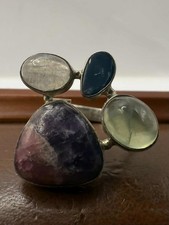 Quality 925 Sterling Silver Multi Stone Set Ring • 4.67 Grams • Size - M