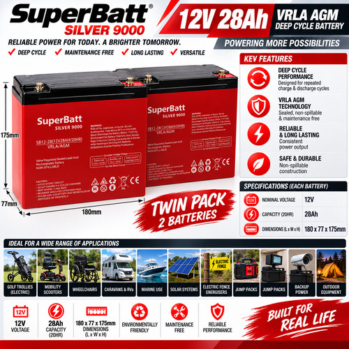 Pair 12v 28ah - x,