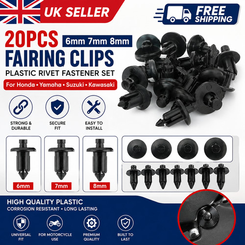 20pcs plastic rivet - clips, 6mm