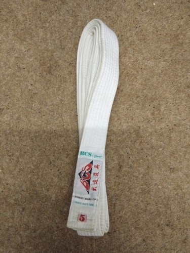 Bcs white belt sash kickboxing - white,