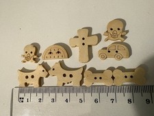 Wooden Craft Buttons. 3 types