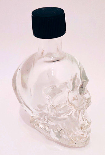 Skull clear glass bottle - clear,