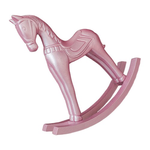 Handmade pink wooden rocking - pink,