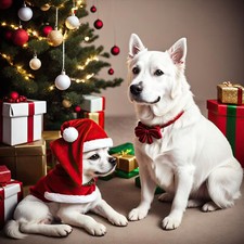 100 Christmas Dogs For Cards, Prints, Mugs For Etsy, Ebay, Craft Markets.