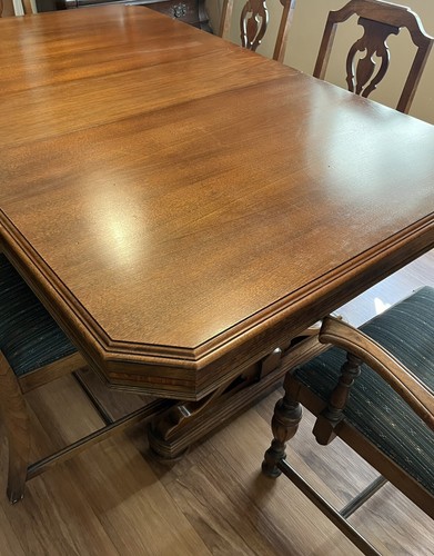 Antique solid oak dining table - oak,