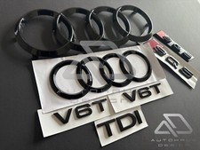 Audi SQ5 Gloss Black Pack Complete Set Kit Front Rings Badge Grill Emblem UK