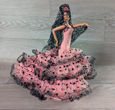 Marin Chiclana Vintage Spanish Flamenco Dancer  Doll On Stand - Used Good