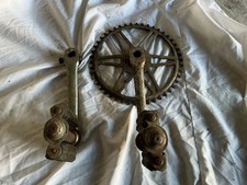 Vintage bicycle chainwheel with crank and pedals