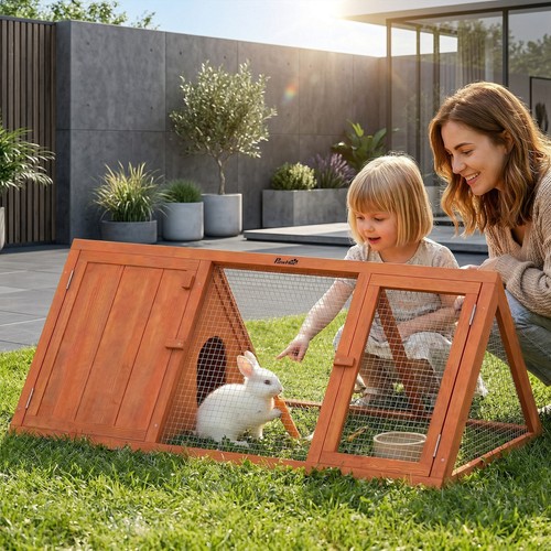 Rabbit hutch wooden guinea - rabbit,
