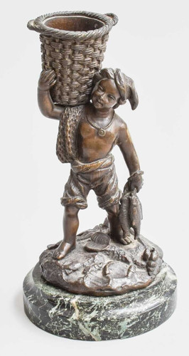 Antique bronze figure boy - figure, of