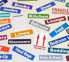 Colour Coded Furniture & Removal Box Labels For Moving House - Removable