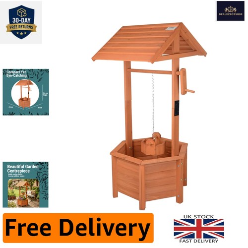 Wooden wishing well garden - wishing,