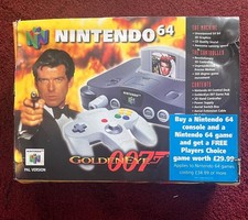 Nintendo 64 Black Console (PAL) - Goldeneye - Boxed - very light use. 
