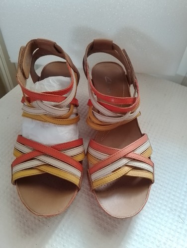 Clarks orange whte leather rip - whte,