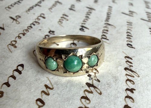 Vintage 9ct gold turquoise - gold,