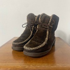 Women Vintage Furry Suede