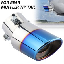 1x Blue Metal Car Rear Exhaust Tip Muffler Pipe Tail Throat Pipe Parts Universal
