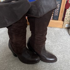 Vintage Russell & Bromley Ladies Brown Leather Knee Boots Size 36/3
