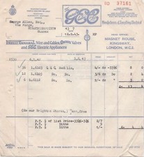 General Electric Co. Ltd. W.C.2 1943 Receipt for Refills to Hurstpierpoint 35449