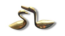 VINTAGE PAIR BRASS  SWANS 8 &