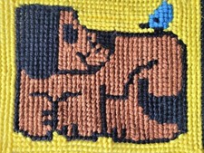 Vtg Wool Yarn Puppy Dog