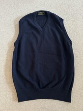Navy Cordings M Vest Jumper Pure New Wool Navy