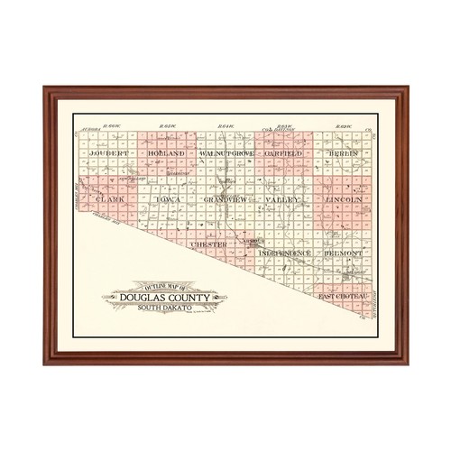 Old map douglas county - old, sd