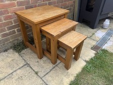 Next Home Triple Nested Oak Side Table