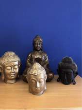 Buddha Heads And  Figurines X4 Large Size Ornament Display