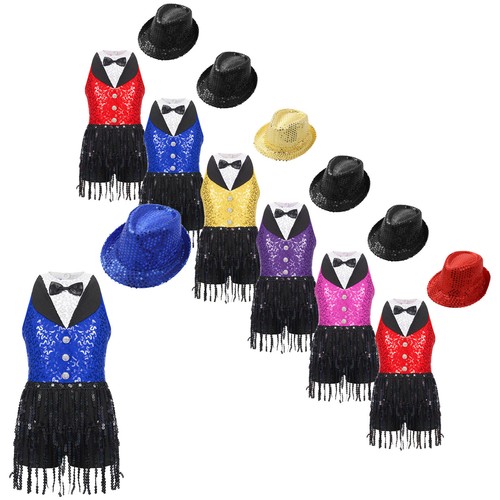 Girls sequin tuxedo leotard - tuxedo,