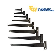 Black Finish Tee Hinges 4" - 24" Cabinet Shed Door & Gate T Hinge 100mm-600mm