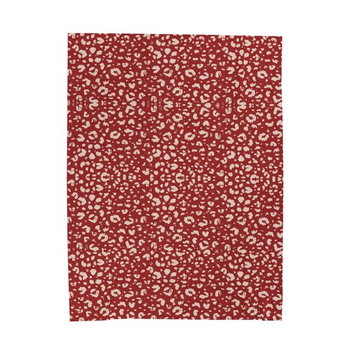 Red leopard print velveteen - leopard,
