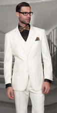 Men Ivory(Cream) Slim Fit Suit