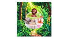 Sugar paste handmade figurine cake topper cute set of jungle animals