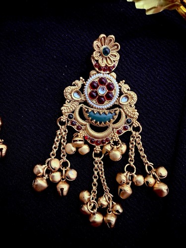 Indian jhumka earrings - earrings, gold