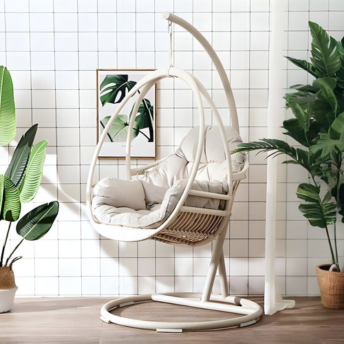 White rattan hammock - rattan, swing