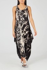 Ladies Black Tie Dye Parachute Dress Lagenlook  Will Fit UK 10-18 Made In Italy 