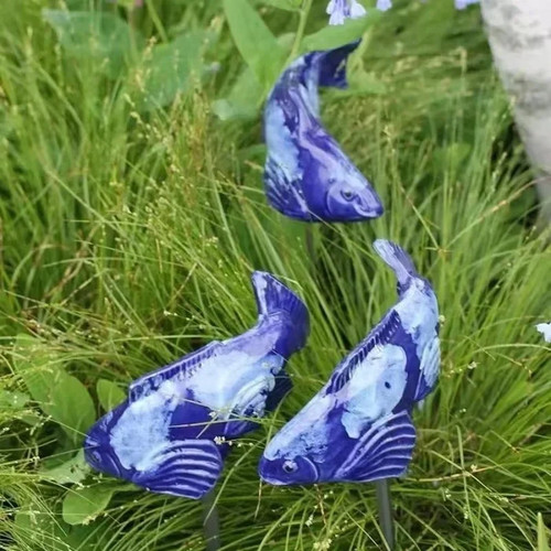 3pcs hand painted - 3pcs, koi