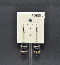 Silver FOSSIL drop earrings