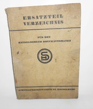 Spare Part Catalog for the Heidelberg Printing Machine around 1930