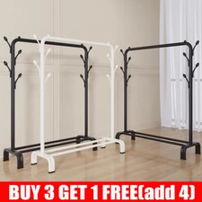 5ft Metal Clothes Rail Rack Heavy Duty Garment Hanger Coat Stand and Shoe Shelf-