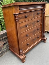 Large Victorian Mahogany & Veneer Scotch Chest Of Drawers