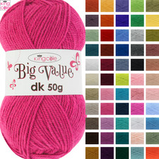 King Cole Big Value DK 50g, Multiple Colours Acrylic Yarn Knitting Crochet Wool