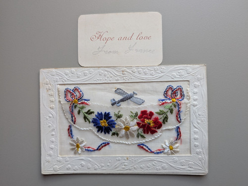 Old silk postcard ww1 - old,