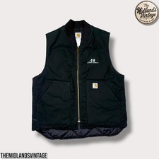 Vintage carhartt vest mens L black carhartt WIP gilet duck vest full zip company