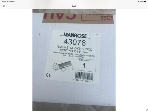 Manrose cooker hood kit - manrose,