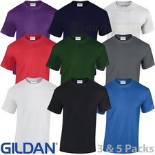 Gildan Mens T Shirt Plain Heavy Cotton Short Sleeve Tshirts Multi Pack Lot G5000