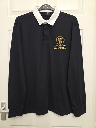 Guinness rugby shirt black - guinness,