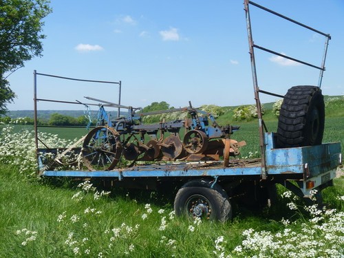 Photo old plough on an - photo, a2